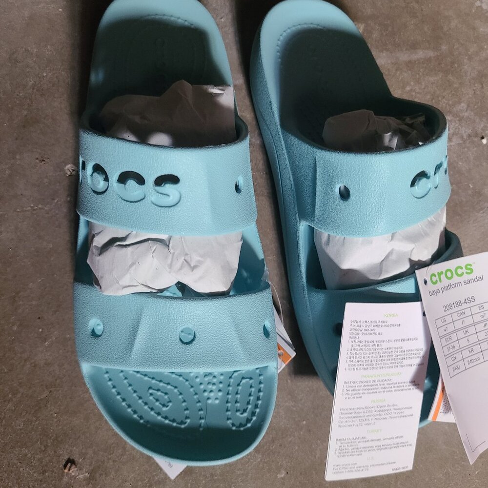 Blue Crocs Slides